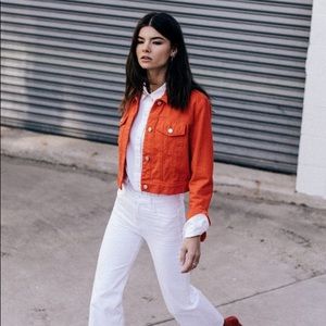 J Brand Faye Cropped Orange Jean Denim Jacket M
